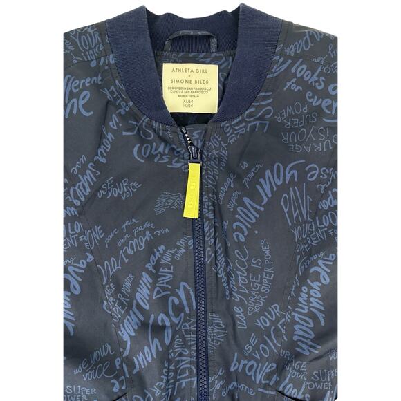NEW Athleta Girl Simone Biles Convertible Jacket XL (14) Navy Blue NWT $99 MSRP - Picture 5 of 16
